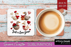 Knitted Valentines Day Square Coaster - Faux Yarn Coaster Product Image 1