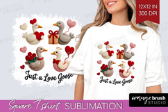 Knitted Valentines Day Square Tshirt Background - Faux Yarn Product Image 1