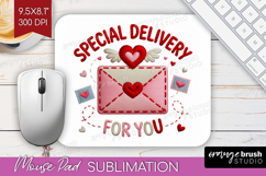 Knitted Valentines Day Mouse Pad Sublimation - Faux Yarn PNG Product Image 1