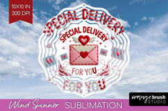 Knitted Valentines Day Wind Spinner Sublimation PNG - Faux Product Image 1