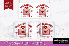 Knitted Valentines Day Mug Wrap - Faux Yarn Mug PNG Product Image 1
