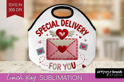 Knitted Valentines Day Lunch Bag - Faux Yarn Lunch Bug PNG Product Image 1