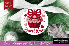 Knitted Valentines Day Ornament PNG - Faux Yarn PNG Product Image 1