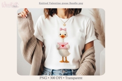 Valentine Goose PNG Bundle, Knitted Love Goose Clipart Faux Product Image 5