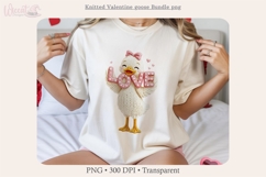 Valentine Goose PNG Bundle, Knitted Love Goose Clipart Faux Product Image 7