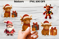 Christmas knitted cow stickers | Knitted Christmas stickers Product Image 5