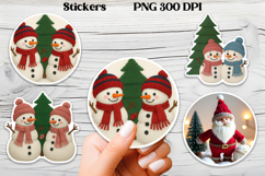 Christmas knitted cow stickers | Knitted Christmas stickers Product Image 1