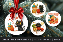 Knitting &amp; Crochet round ornaments sublimation design Product Image 1