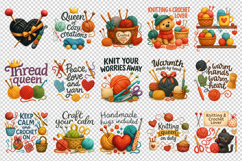 Knitting &amp; Crochet clipart printable sublimation bundle png Product Image 3