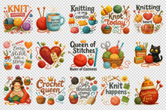 Knitting &amp; Crochet clipart printable sublimation bundle png Product Image 4