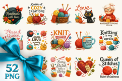Knitting &amp; Crochet clipart printable sublimation bundle png Product Image 1