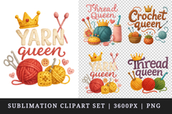 Knitting &amp; Crochet clipart printable sublimation design png Product Image 1