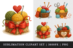Knitting &amp; Crochet clipart printable sublimation design png Product Image 1