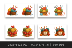 Knitting &amp; Crochet mug wrap printable sublimation design Product Image 2