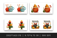 Knitting &amp; Crochet mug wrap printable sublimation design Product Image 2