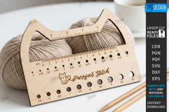 Knitting Needle Gauge &amp; Ruler Laser Cut | Sewing &amp; Craft SVG Product Image 1