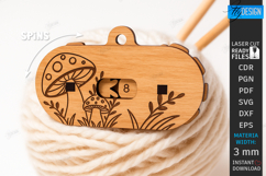 Knitting Row Counter Laser Cut|Floral SVG|Knitting Accessory Product Image 1