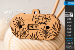 Knitting Row Counter Laser Cut|Floral SVG|Knitting Accessory Product Image 1