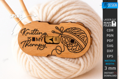 Knitting Row Counter Laser Cut|Floral SVG|Knitting Accessory Product Image 1