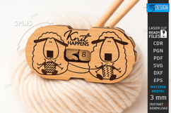 Knitting Row Counter Laser Cut|Floral SVG|Knitting Accessory Product Image 1
