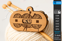 Knitting Row Counter Laser Cut|Floral SVG|Knitting Accessory Product Image 1