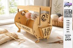 Knitting Yarn Basket Laser Cut Bundle | Storage Organizer Product Image 2