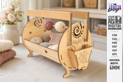 Knitting Yarn Basket Laser Cut Bundle | Storage Organizer Product Image 6
