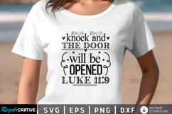 Knock And The Door Will Be SVG, Christian SVG Design Product Image 1