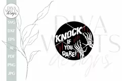 Knock If You Dare SVG Halloween Welcome Door Hanger SVG Product Image 2