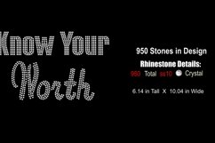 Know Your Worth Rhinestone or Vinyl SVG Template Product Image 2