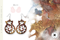 Minimalist Cat Earrings Laser Cut SVG | Pet Laser Earrings Product Image 2