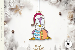 Cute Penguin Ornament | Christmas Ornament Laser Cut SVG Product Image 2