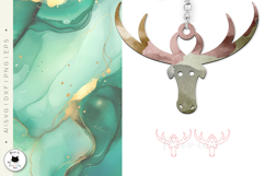 Minimalist Reindeer Earrings SVG | Christmas Earrings Product Image 2