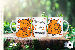 Sassy &amp; Naughty Highland Cow Mug Wrap | Cow PNG Designs Product Image 3