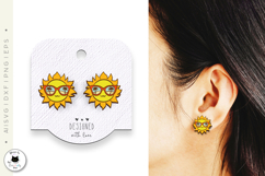 Cool Sun Earrings Laser Cut | Summer Stud Earrings SVG Product Image 2