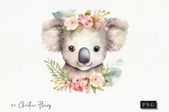 Watercolor Koala Clipart | Watercolor Animal PNG Product Image 1