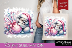 Koala Pastel Christmas Tote Bag Coquette Xmas Tote Bag PNG Product Image 1