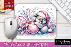 Koala Pastel Christmas Mouse Pad Sublimation Coquette Xmas Product Image 1