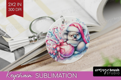 Koala Pastel Christmas Keychain PNG Coquette Xmas Keychain Product Image 1
