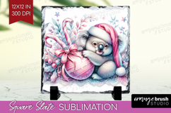 Koala Pastel Christmas Slate PNG Coquette Xmas Square Slate Product Image 1