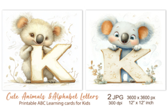 Cute Koala, Baby Animal Alphabet Letters ABC Printable cards Product Image 1