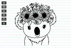 Koala Svg, Cute Baby Animal Svg, Baby Koala With Flower Svg. Product Image 1