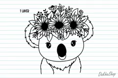 Koala Svg, Cute Baby Animal Svg, Baby Koala With Flower Svg. Product Image 8