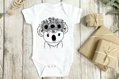 Koala Svg, Cute Baby Animal Svg, Baby Koala With Flower Svg. Product Image 5
