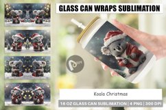 Glass Can Wraps Koala Christmas Product Image 1