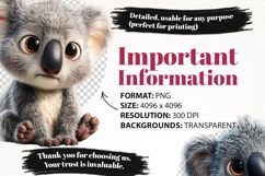 Koala Clipart PNG Bundle 28 PNG Product Image 5