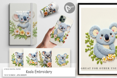 Digital Paper Koala Embroidery Product Image 1
