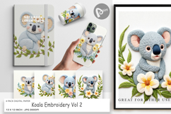 Digital Paper Koala Embroidery Product Image 1