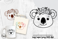 Cute koala svg, Animal flower svg, Kids svg Product Image 1