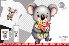 Koala Spring Bouquet Clipart Product Image 1